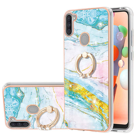 Custodia Silicone Gel Morbida Fantasia Modello Cover con Anello Supporto Y05B per Samsung Galaxy A11 Colorato