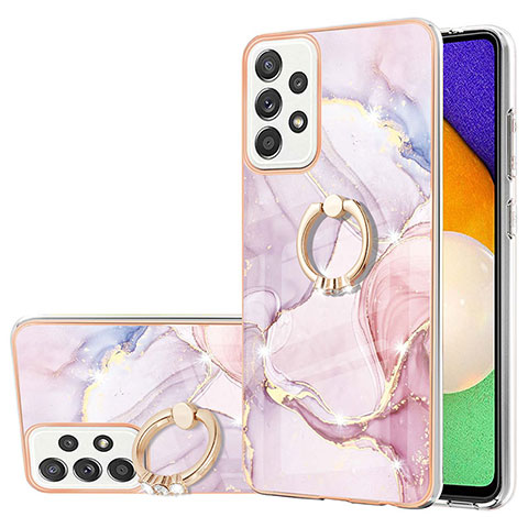 Custodia Silicone Gel Morbida Fantasia Modello Cover con Anello Supporto Y05B per Samsung Galaxy A52 4G Rosa