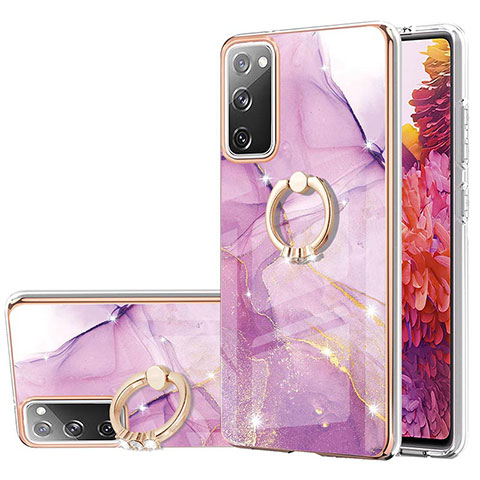 Custodia Silicone Gel Morbida Fantasia Modello Cover con Anello Supporto Y05B per Samsung Galaxy S20 FE 5G Lavanda