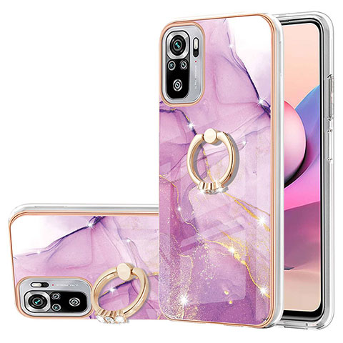 Custodia Silicone Gel Morbida Fantasia Modello Cover con Anello Supporto Y05B per Xiaomi Redmi Note 11 SE India 4G Lavanda