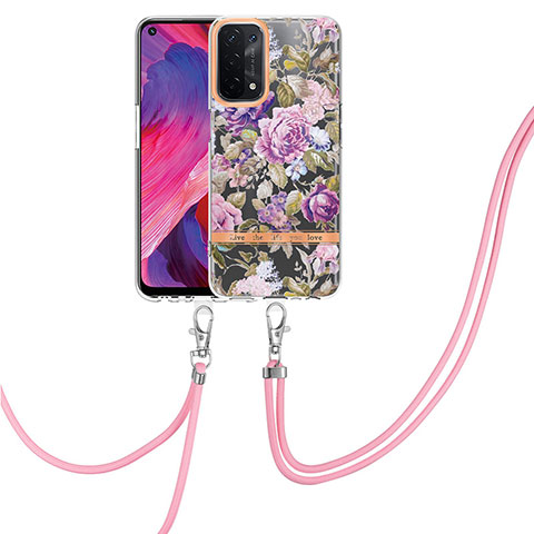 Custodia Silicone Gel Morbida Fantasia Modello Cover con Anello Supporto Y06B per OnePlus Nord N200 5G Lavanda