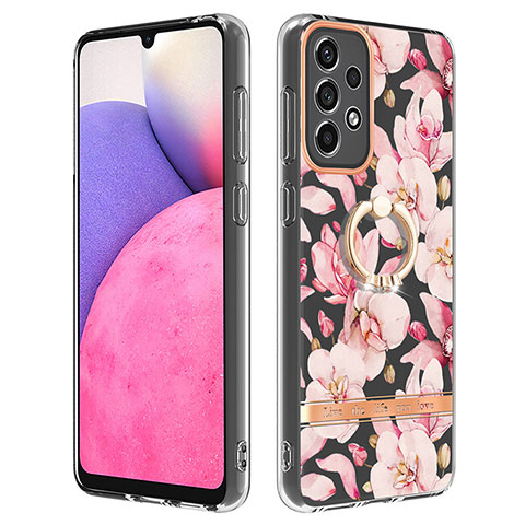 Custodia Silicone Gel Morbida Fantasia Modello Cover con Anello Supporto Y06B per Samsung Galaxy A33 5G Rosa