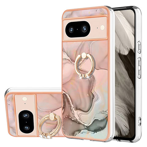 Custodia Silicone Gel Morbida Fantasia Modello Cover con Anello Supporto YB1 per Google Pixel 8 5G Multicolore