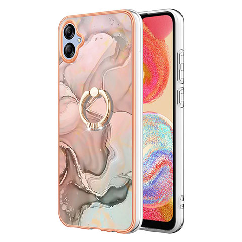 Custodia Silicone Gel Morbida Fantasia Modello Cover con Anello Supporto YB1 per Samsung Galaxy A04 4G Rosa