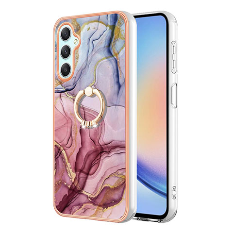 Custodia Silicone Gel Morbida Fantasia Modello Cover con Anello Supporto YB1 per Samsung Galaxy A24 4G Multicolore