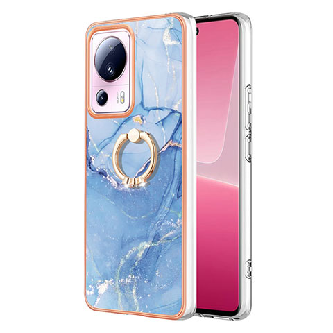 Custodia Silicone Gel Morbida Fantasia Modello Cover con Anello Supporto YB1 per Xiaomi Mi 12 Lite NE 5G Blu