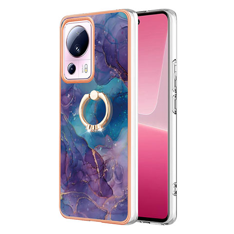 Custodia Silicone Gel Morbida Fantasia Modello Cover con Anello Supporto YB1 per Xiaomi Mi 12 Lite NE 5G Viola