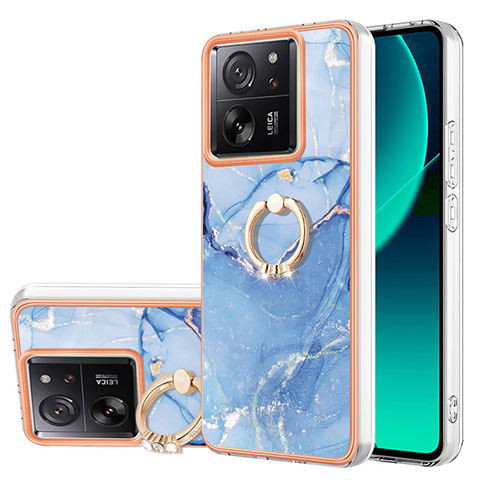 Custodia Silicone Gel Morbida Fantasia Modello Cover con Anello Supporto YB1 per Xiaomi Redmi K60 Ultra 5G Blu