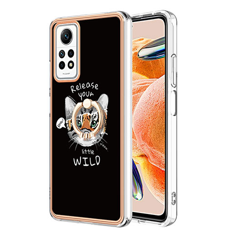 Custodia Silicone Gel Morbida Fantasia Modello Cover con Anello Supporto YB1 per Xiaomi Redmi Note 11 Pro 4G Multicolore