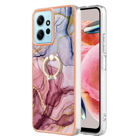 Custodia Silicone Gel Morbida Fantasia Modello Cover con Anello Supporto YB1 per Xiaomi Redmi Note 12 4G Multicolore