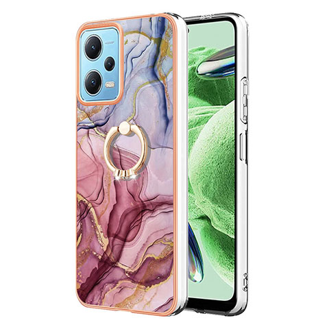 Custodia Silicone Gel Morbida Fantasia Modello Cover con Anello Supporto YB1 per Xiaomi Redmi Note 12 5G Multicolore