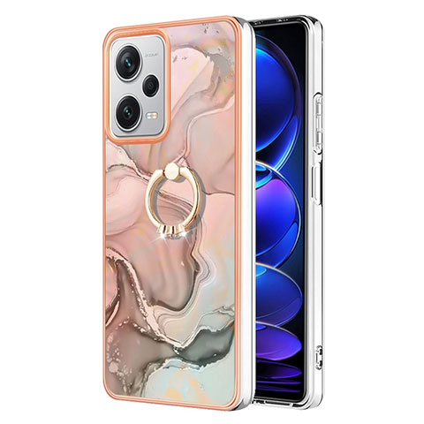 Custodia Silicone Gel Morbida Fantasia Modello Cover con Anello Supporto YB1 per Xiaomi Redmi Note 12 Explorer Rosa