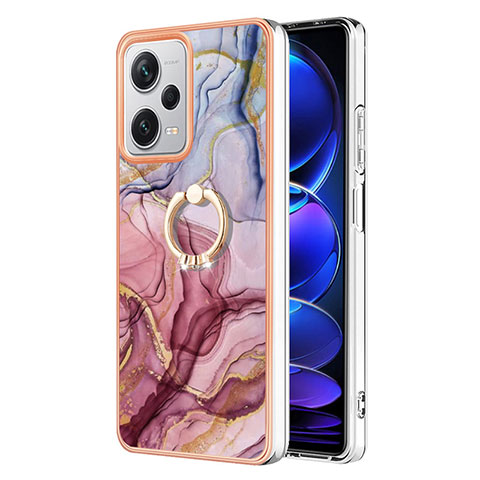 Custodia Silicone Gel Morbida Fantasia Modello Cover con Anello Supporto YB1 per Xiaomi Redmi Note 12 Pro+ Plus 5G Multicolore