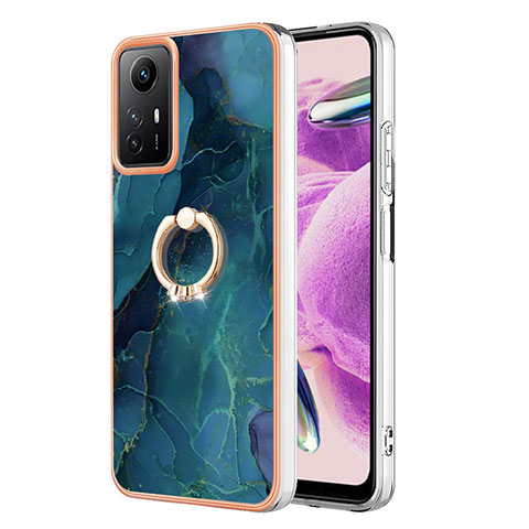 Custodia Silicone Gel Morbida Fantasia Modello Cover con Anello Supporto YB1 per Xiaomi Redmi Note 12S Verde