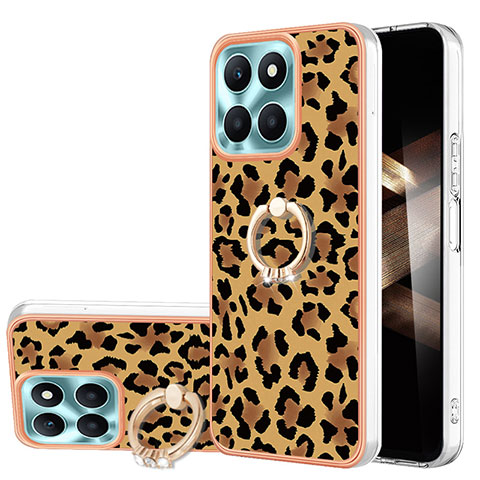 Custodia Silicone Gel Morbida Fantasia Modello Cover con Anello Supporto YB2 per Huawei Honor X8b Marrone