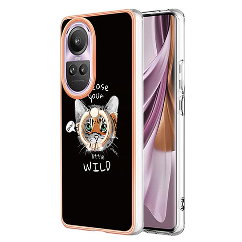 Custodia Silicone Gel Morbida Fantasia Modello Cover con Anello Supporto YB2 per Oppo Reno10 Pro 5G Multicolore