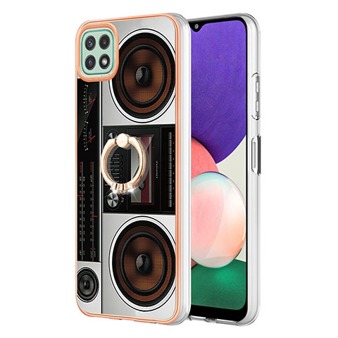 Custodia Silicone Gel Morbida Fantasia Modello Cover con Anello Supporto YB2 per Samsung Galaxy A22 5G Colorato