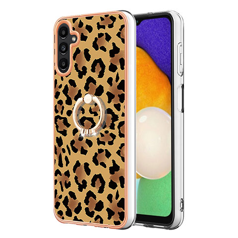 Custodia Silicone Gel Morbida Fantasia Modello Cover con Anello Supporto YB2 per Samsung Galaxy A54 5G Marrone