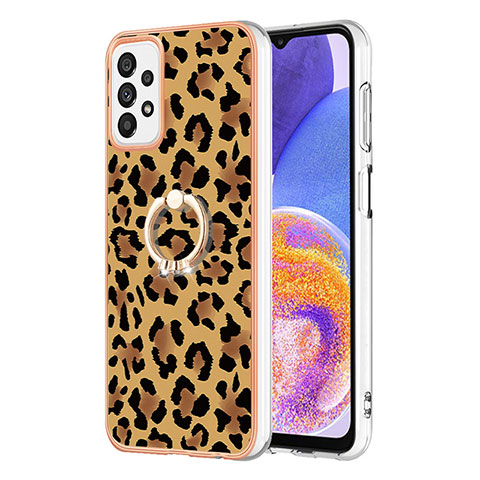 Custodia Silicone Gel Morbida Fantasia Modello Cover con Anello Supporto YB2 per Samsung Galaxy A72 4G Marrone