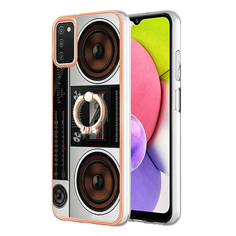 Custodia Silicone Gel Morbida Fantasia Modello Cover con Anello Supporto YB2 per Samsung Galaxy M02s Colorato