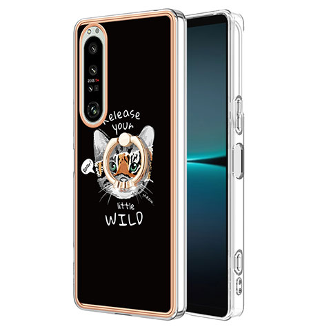 Custodia Silicone Gel Morbida Fantasia Modello Cover con Anello Supporto YB2 per Sony Xperia 1 IV Multicolore