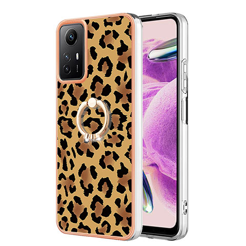 Custodia Silicone Gel Morbida Fantasia Modello Cover con Anello Supporto YB2 per Xiaomi Redmi Note 12S Marrone