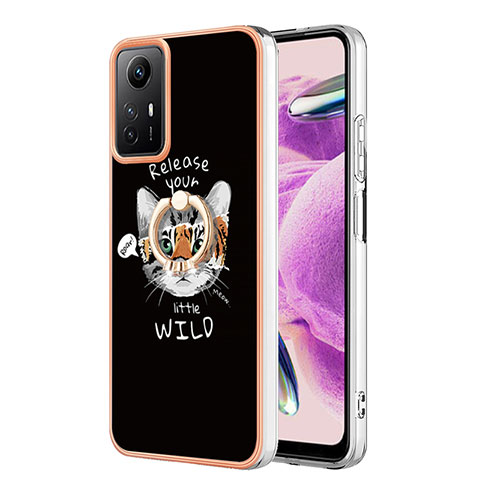 Custodia Silicone Gel Morbida Fantasia Modello Cover con Anello Supporto YB2 per Xiaomi Redmi Note 12S Multicolore