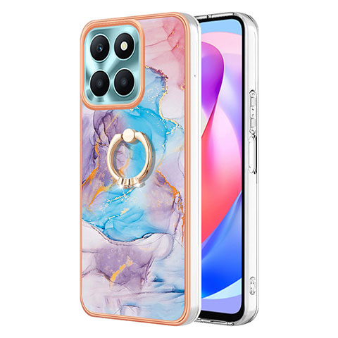 Custodia Silicone Gel Morbida Fantasia Modello Cover con Anello Supporto YB3 per Huawei Honor X6a Blu