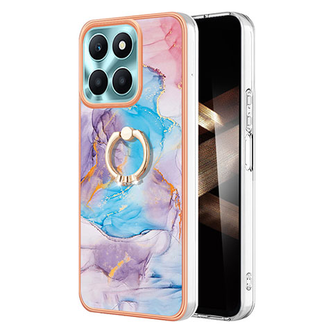 Custodia Silicone Gel Morbida Fantasia Modello Cover con Anello Supporto YB3 per Huawei Honor X8b Blu