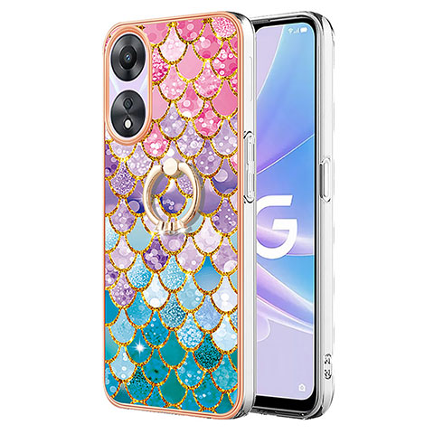 Custodia Silicone Gel Morbida Fantasia Modello Cover con Anello Supporto YB3 per Oppo A58 5G Colorato