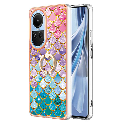 Custodia Silicone Gel Morbida Fantasia Modello Cover con Anello Supporto YB3 per Oppo Reno10 Pro 5G Colorato