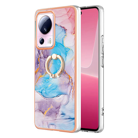 Custodia Silicone Gel Morbida Fantasia Modello Cover con Anello Supporto YB3 per Xiaomi Civi 2 5G Blu