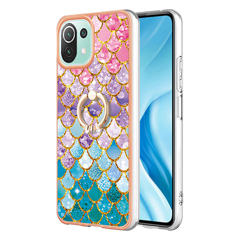 Custodia Silicone Gel Morbida Fantasia Modello Cover con Anello Supporto YB3 per Xiaomi Mi 11 Lite 5G Colorato