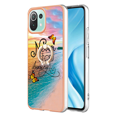 Custodia Silicone Gel Morbida Fantasia Modello Cover con Anello Supporto YB3 per Xiaomi Mi 11 Lite 5G Multicolore