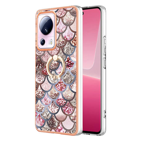 Custodia Silicone Gel Morbida Fantasia Modello Cover con Anello Supporto YB3 per Xiaomi Mi 12 Lite NE 5G Marrone