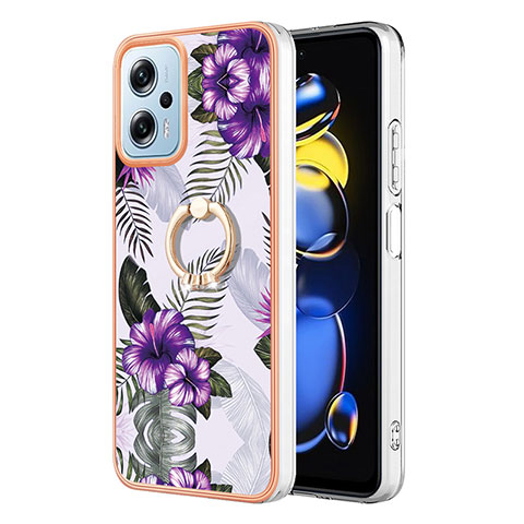 Custodia Silicone Gel Morbida Fantasia Modello Cover con Anello Supporto YB3 per Xiaomi Poco X4 GT 5G Viola