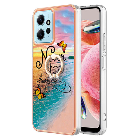 Custodia Silicone Gel Morbida Fantasia Modello Cover con Anello Supporto YB3 per Xiaomi Redmi Note 12 4G Multicolore