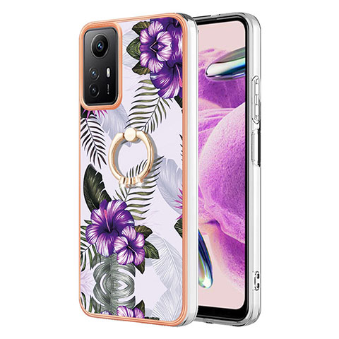 Custodia Silicone Gel Morbida Fantasia Modello Cover con Anello Supporto YB3 per Xiaomi Redmi Note 12S Viola