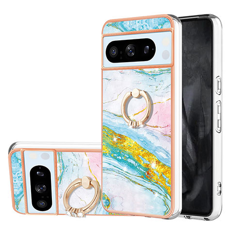 Custodia Silicone Gel Morbida Fantasia Modello Cover con Anello Supporto YB5 per Google Pixel 8 Pro 5G Colorato