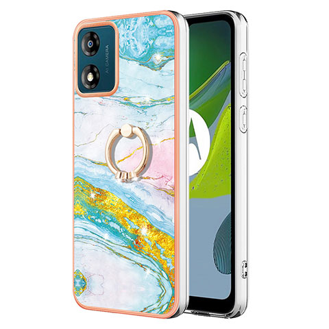 Custodia Silicone Gel Morbida Fantasia Modello Cover con Anello Supporto YB5 per Motorola Moto E13 Colorato