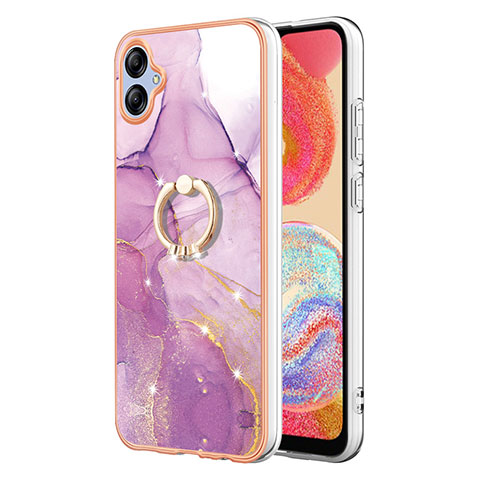 Custodia Silicone Gel Morbida Fantasia Modello Cover con Anello Supporto YB5 per Samsung Galaxy A04 4G Lavanda