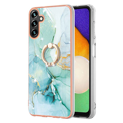 Custodia Silicone Gel Morbida Fantasia Modello Cover con Anello Supporto YB5 per Samsung Galaxy A34 5G Verde