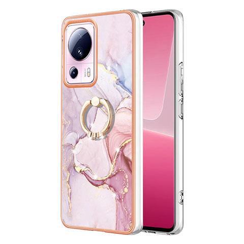 Custodia Silicone Gel Morbida Fantasia Modello Cover con Anello Supporto YB5 per Xiaomi Mi 12 Lite NE 5G Rosa