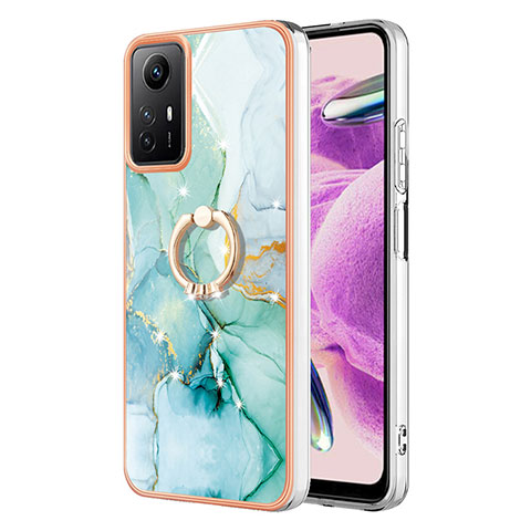 Custodia Silicone Gel Morbida Fantasia Modello Cover con Anello Supporto YB5 per Xiaomi Redmi Note 12S Verde