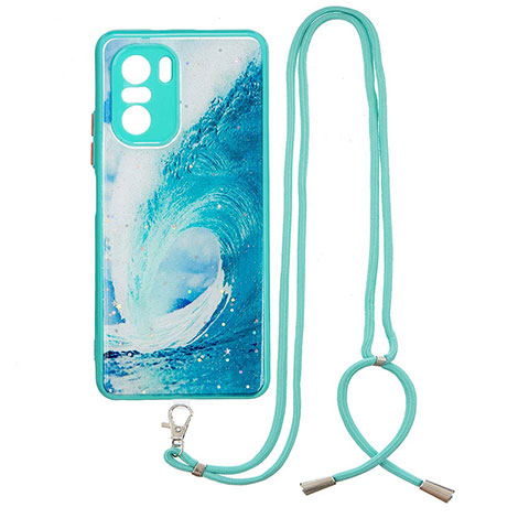 Custodia Silicone Gel Morbida Fantasia Modello Cover con Cinghia Cordino Mano Y01X per Xiaomi Mi 11i 5G Verde