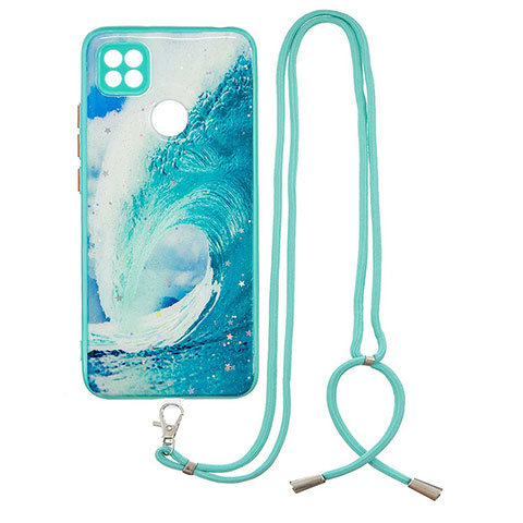 Custodia Silicone Gel Morbida Fantasia Modello Cover con Cinghia Cordino Mano Y01X per Xiaomi POCO C3 Verde