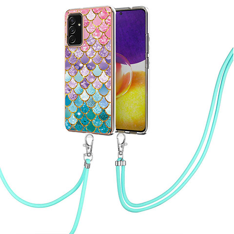 Custodia Silicone Gel Morbida Fantasia Modello Cover con Cinghia Cordino Mano Y03B per Samsung Galaxy A82 5G Colorato