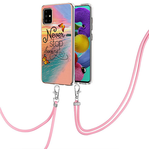 Custodia Silicone Gel Morbida Fantasia Modello Cover con Cinghia Cordino Mano Y03B per Samsung Galaxy M40S Multicolore