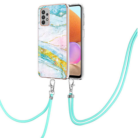 Custodia Silicone Gel Morbida Fantasia Modello Cover con Cinghia Cordino Mano Y05B per Samsung Galaxy A32 4G Colorato