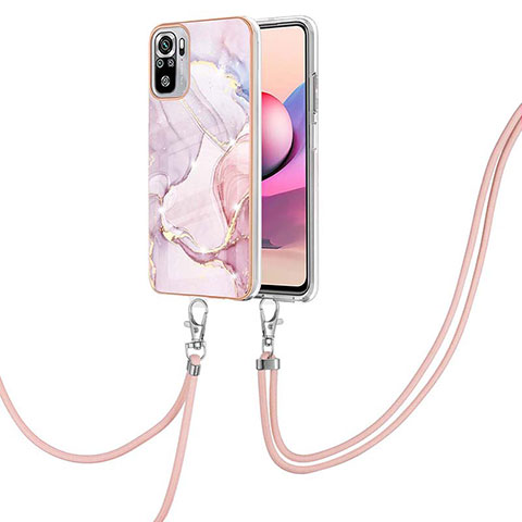 Custodia Silicone Gel Morbida Fantasia Modello Cover con Cinghia Cordino Mano Y05B per Xiaomi Poco M5S Rosa